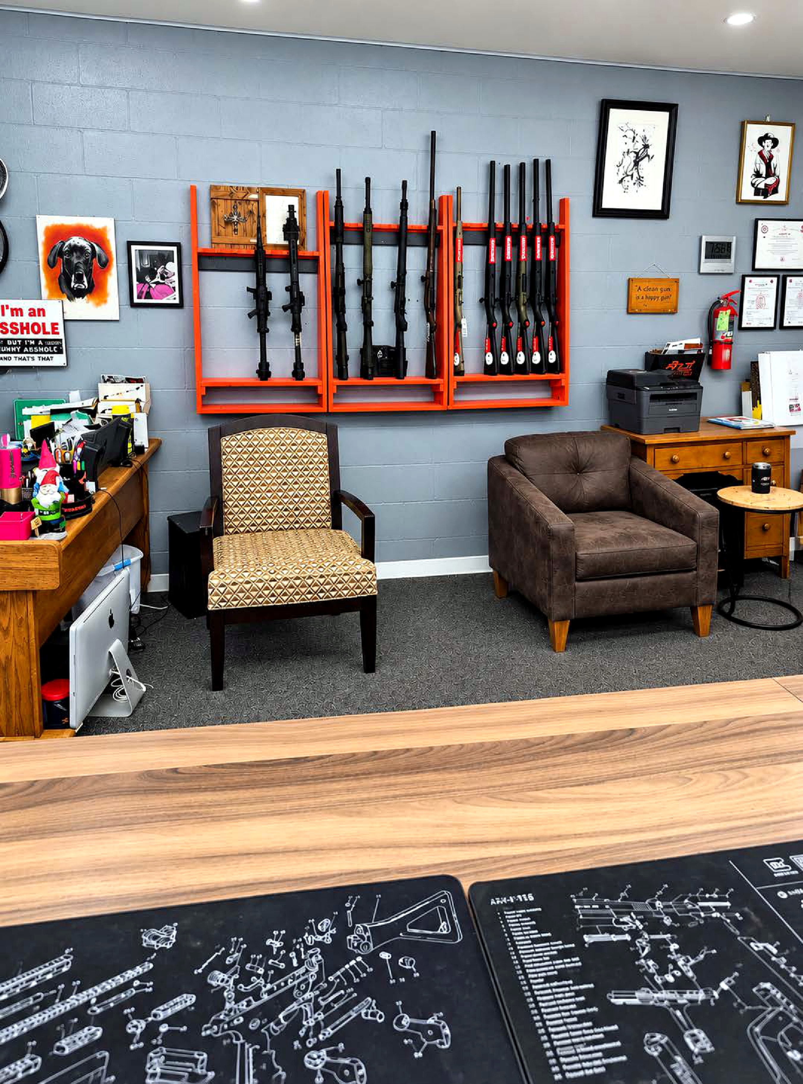 Back Wall Gun Rack